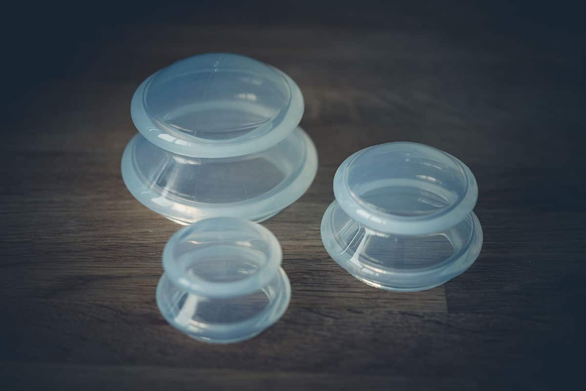 Silicone cups used for dynamic cupping massage